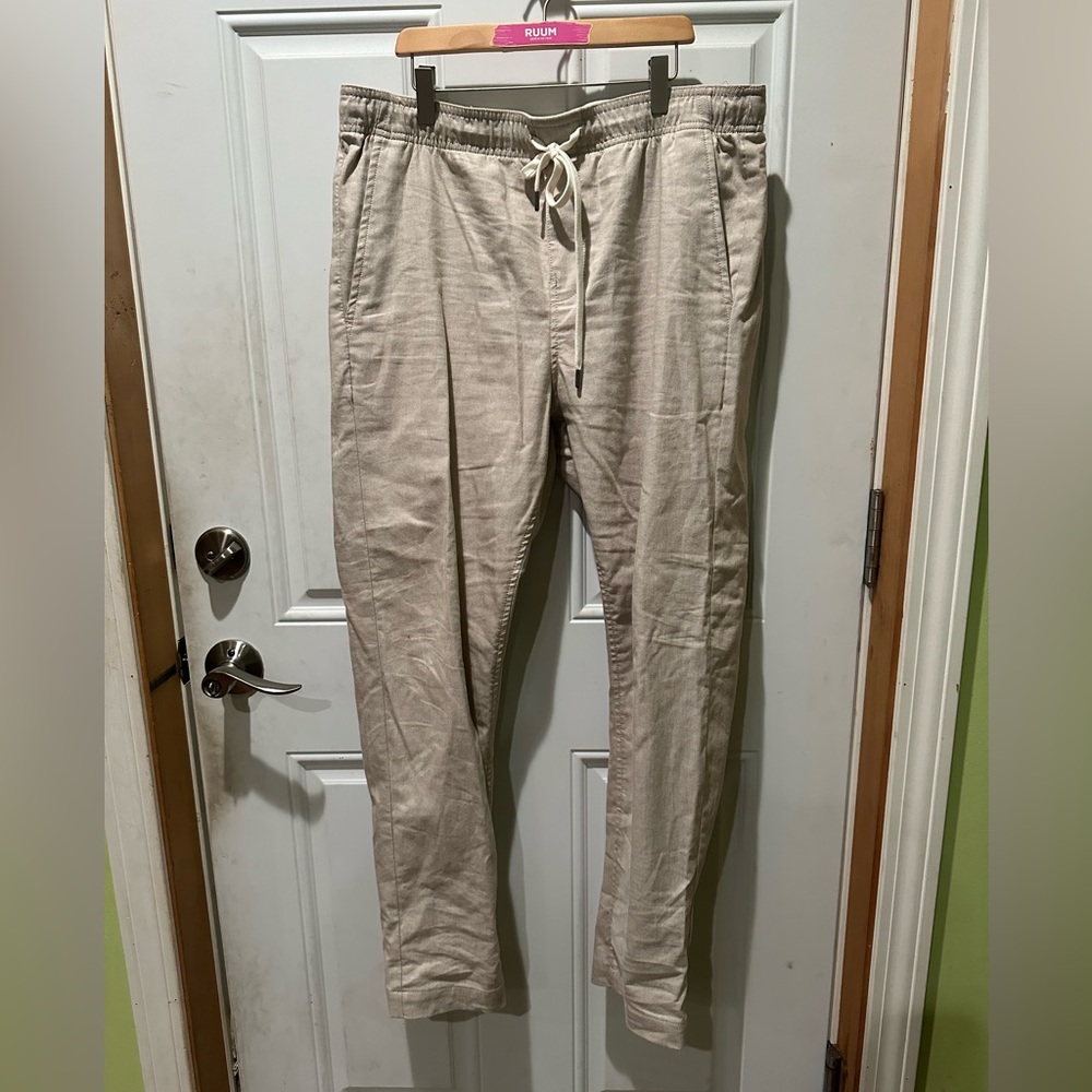 Beige jogger dress pants